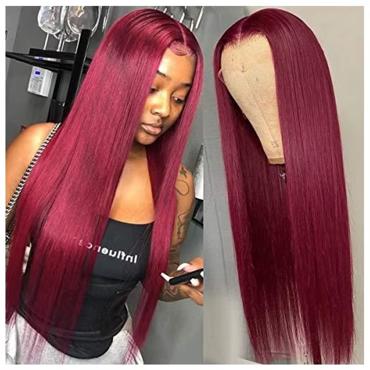 Burgundy Straight Wig